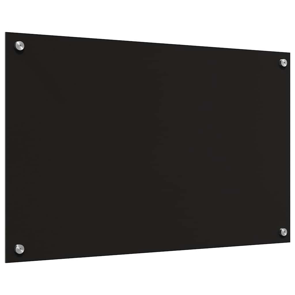 Schienale da cucina 2 pcs Nero 80 x 50 cm vetro temperato