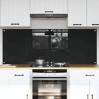 Schienale da cucina 2 pcs Nero 80 x 60 cm vetro temperato