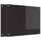 Schienale da cucina 2 pcs Nero 80 x 60 cm vetro temperato