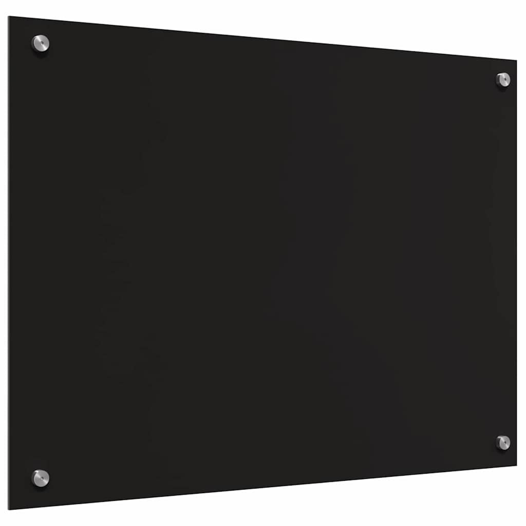 Schienale da cucina 2 pcs Nero 80 x 60 cm vetro temperato