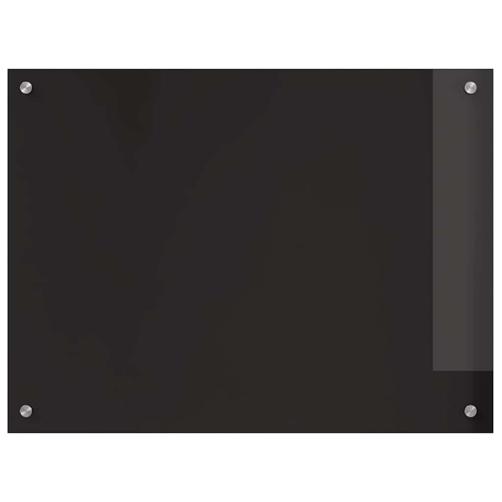 Schienale da cucina 2 pcs Nero 80 x 60 cm vetro temperato