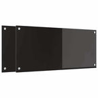 Schienale da cucina 2 pcs Nero 90 x 40 cm vetro temperato