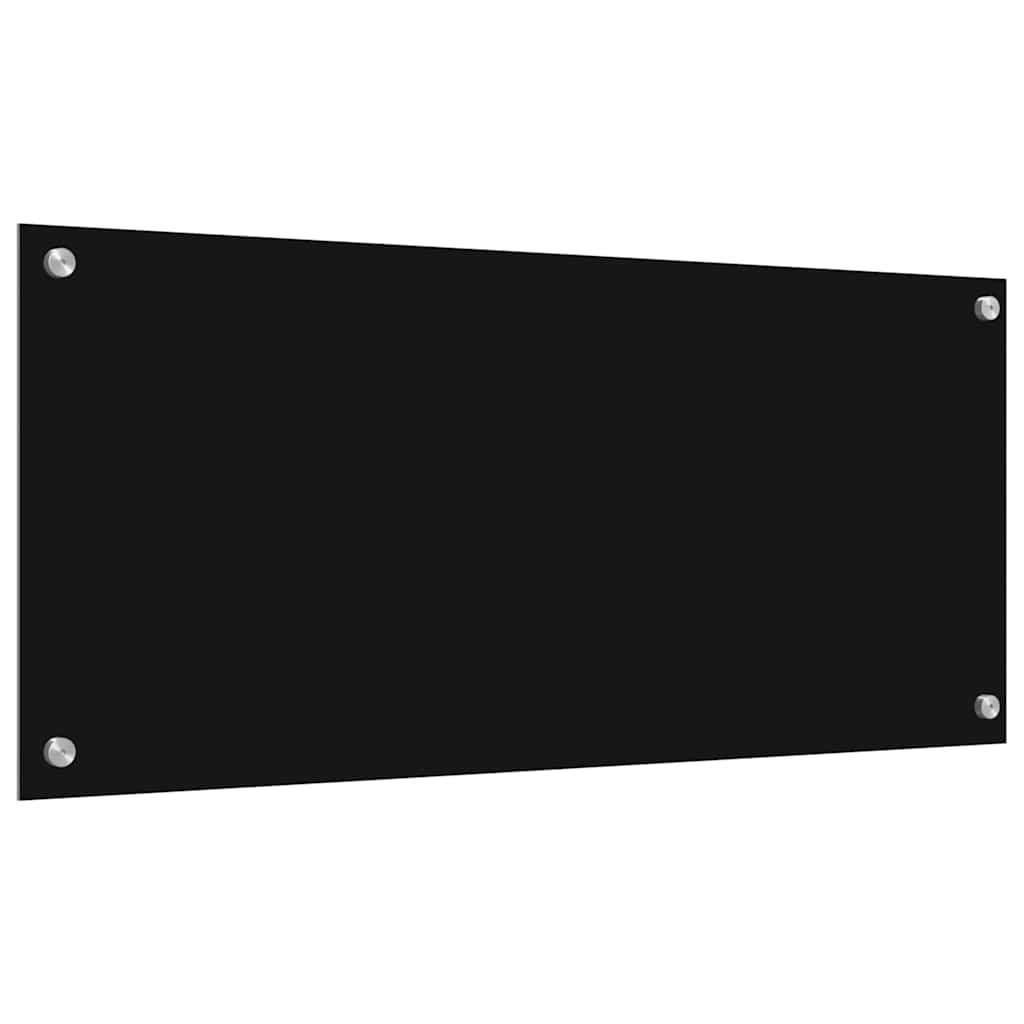 Schienale da cucina 2 pcs Nero 90 x 40 cm vetro temperato