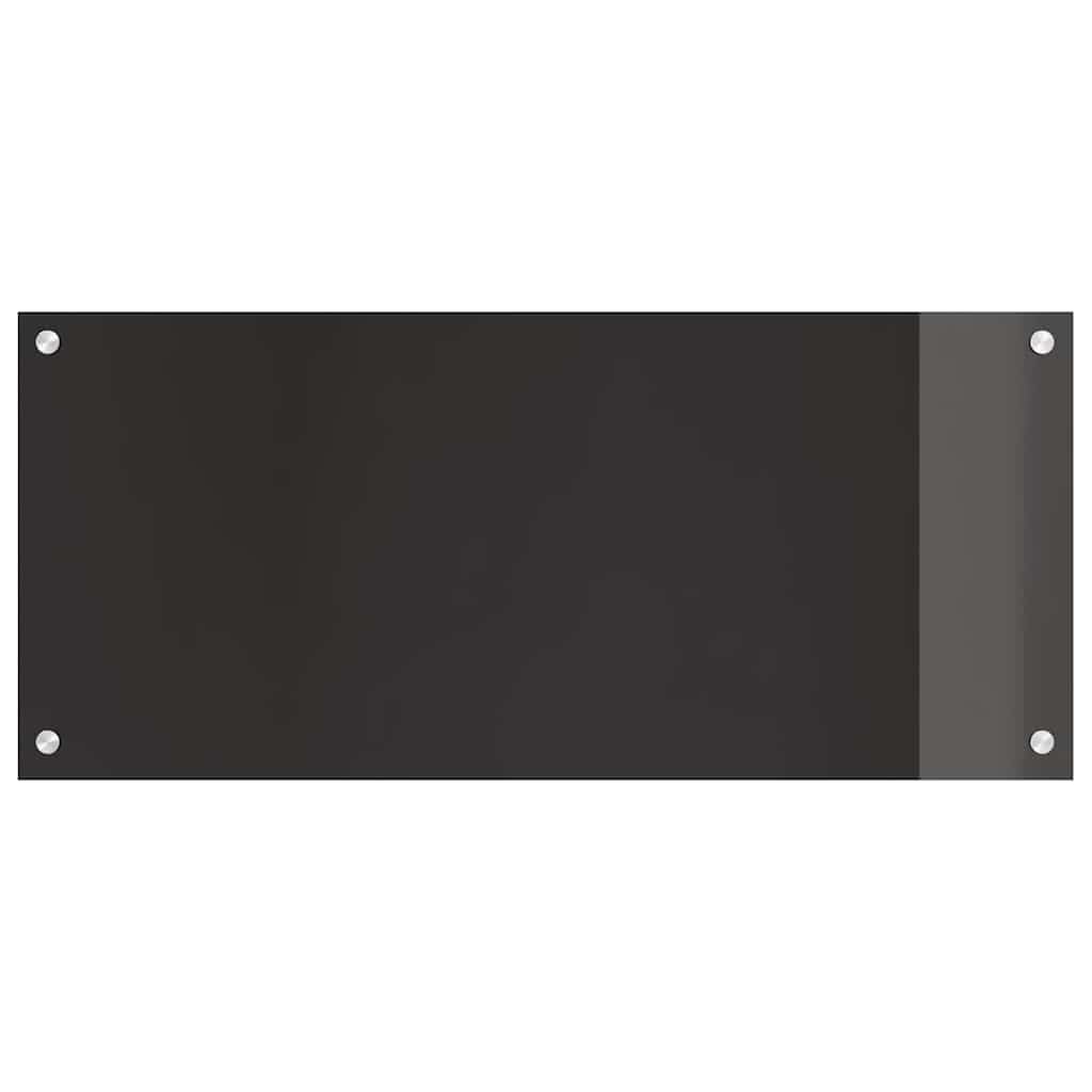 Schienale da cucina 2 pcs Nero 90 x 40 cm vetro temperato