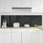 Schienale da cucina 2 pcs Nero 90 x 50 cm vetro temperato