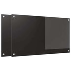 Schienale da cucina 2 pcs Nero 90 x 50 cm vetro temperato