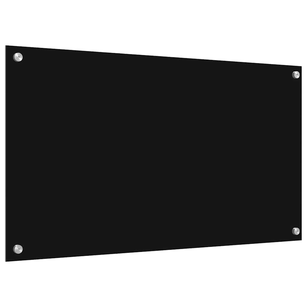 Schienale da cucina 2 pcs Nero 90 x 50 cm vetro temperato
