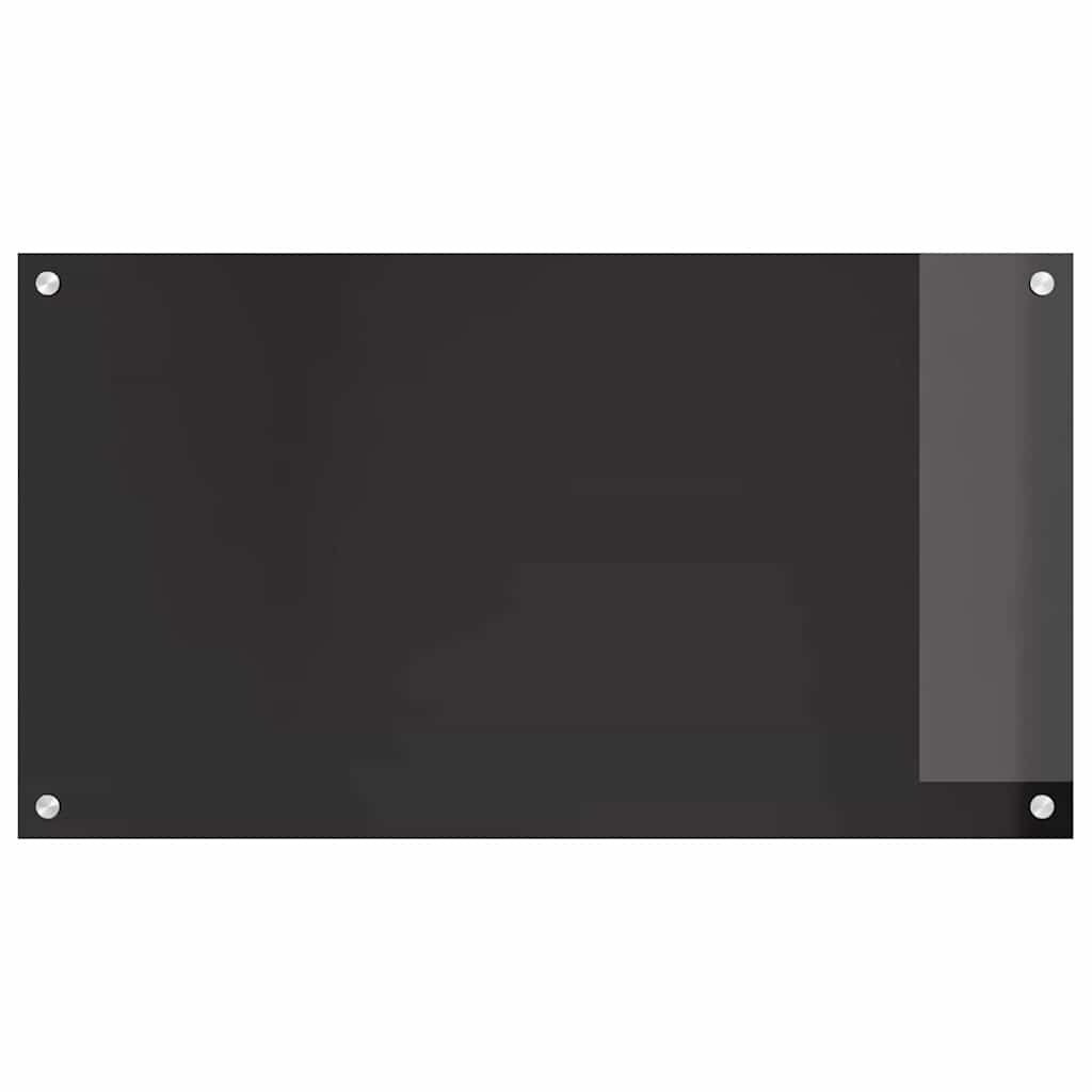 Schienale da cucina 2 pcs Nero 90 x 50 cm vetro temperato