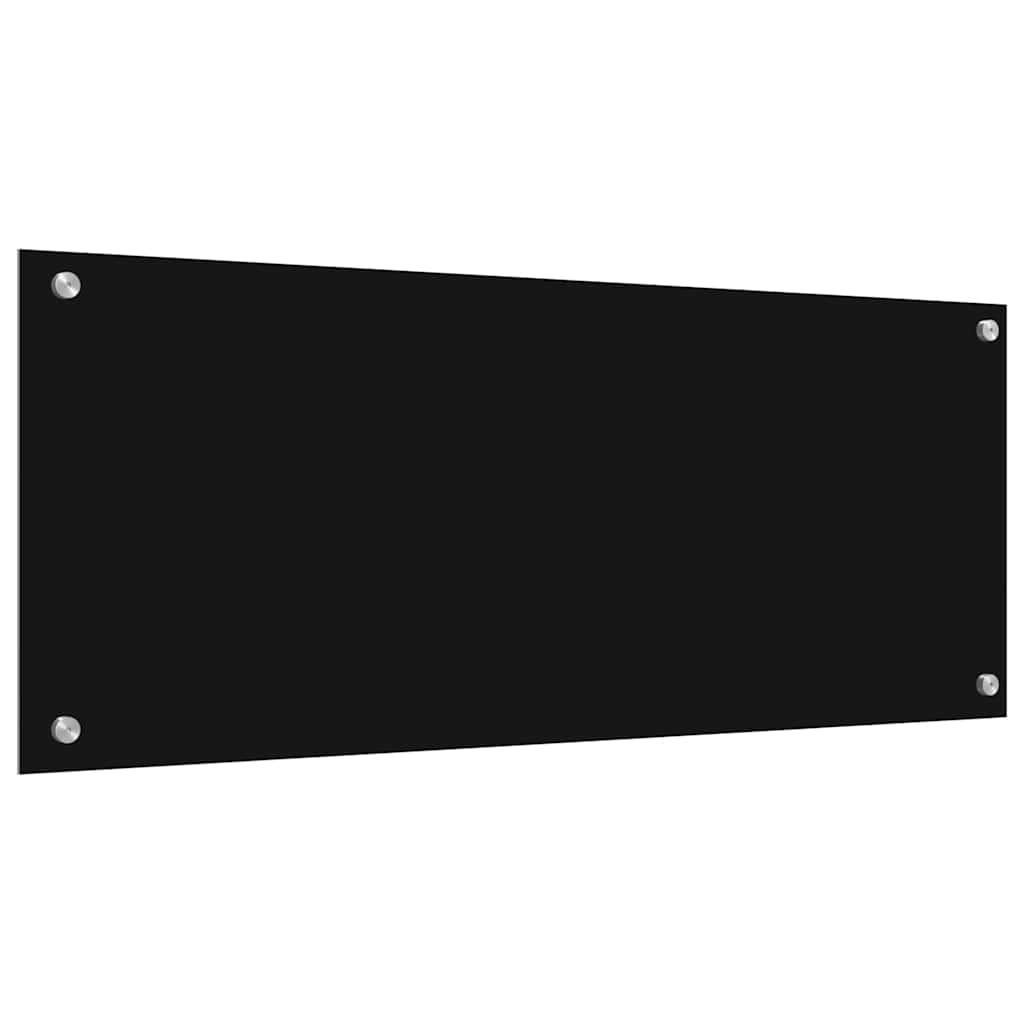 Schienale da cucina 2 pcs Nero 100 x 40 cm vetro temperato