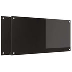 Schienale da cucina 2 pcs Nero 100 x 50 cm vetro temperato