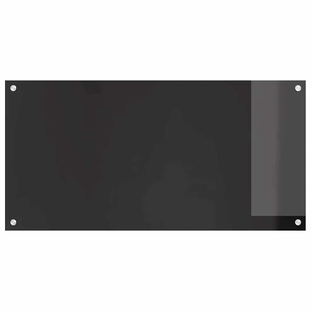 Schienale da cucina 2 pcs Nero 100 x 50 cm vetro temperato
