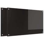 Schienale da cucina 2 pcs Nero 100 x 60 cm vetro temperato