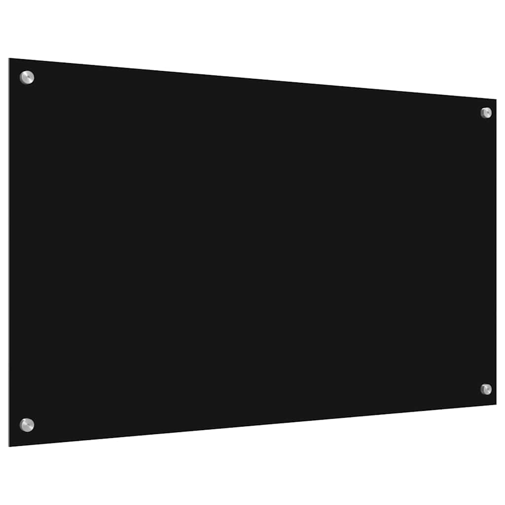 Schienale da cucina 2 pcs Nero 100 x 60 cm vetro temperato