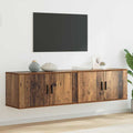 Set Mobile TV da Parete 2 pcs Legno vecchio 80 x 34,5 x 40 cm