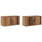 Set Mobile TV da Parete 2 pcs Legno vecchio 80 x 34,5 x 40 cm