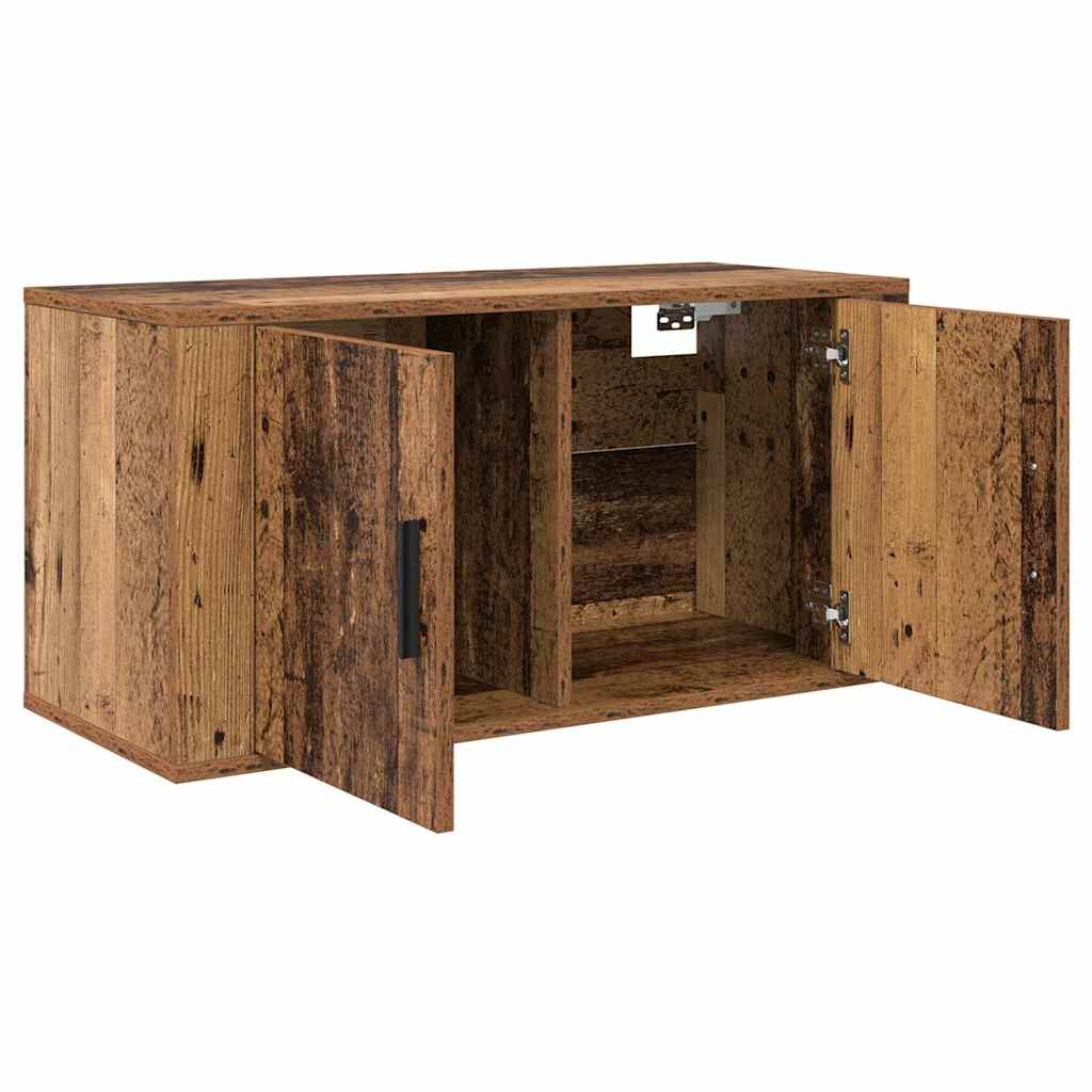 Set Mobile TV da Parete 2 pcs Legno vecchio 80 x 34,5 x 40 cm