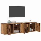 Set Mobile TV da Parete 2 pcs Legno vecchio 80 x 34,5 x 40 cm
