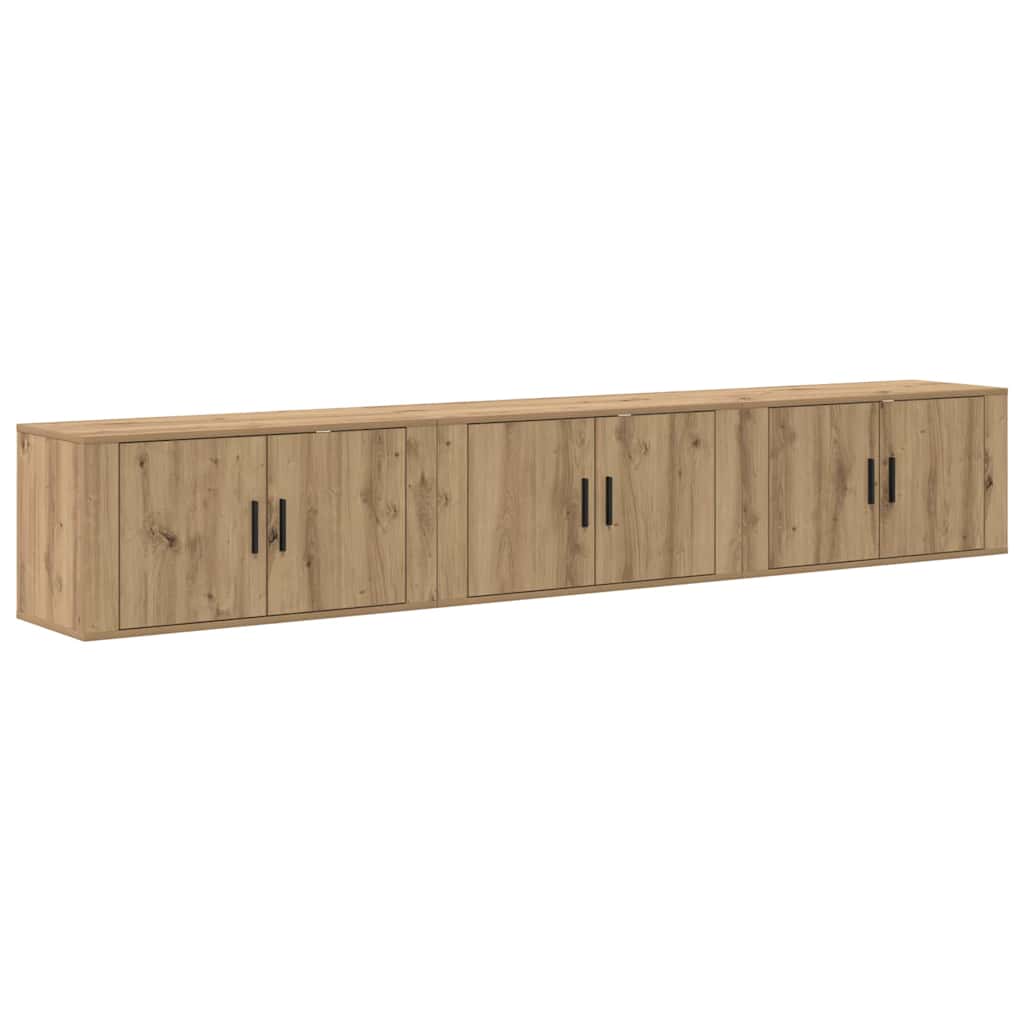Set Mobile TV da Parete 3 pcs Rovere artigianale
