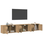 Set Mobile TV da Parete 3 pcs Rovere artigianale