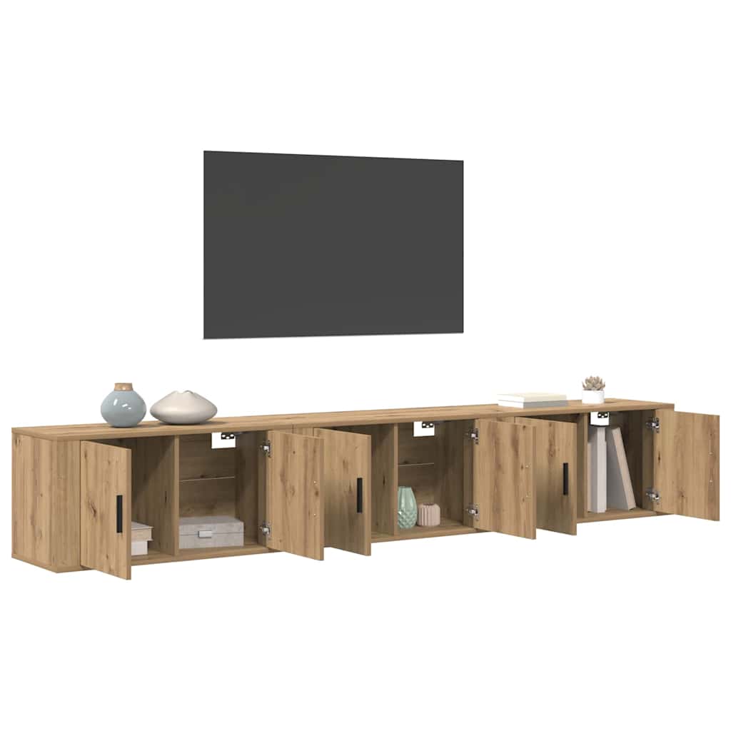 Set Mobile TV da Parete 3 pcs Rovere artigianale
