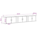 Set Mobile TV da Parete 3 pcs Rovere artigianale