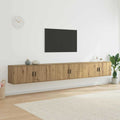 Set Mobile TV da Parete 3 pcs Rovere artigianale