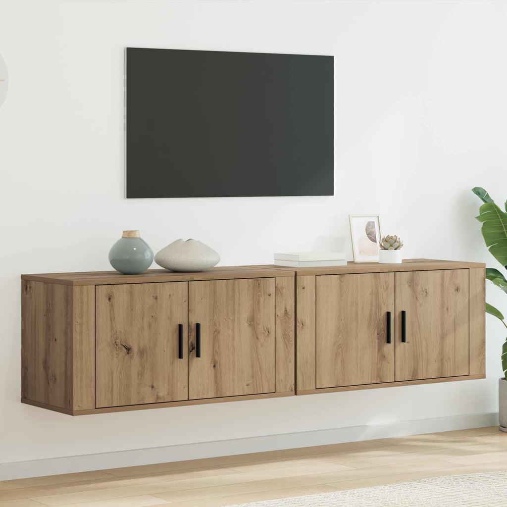 Set Mobile TV da Parete 2 pcs Rovere artigianale