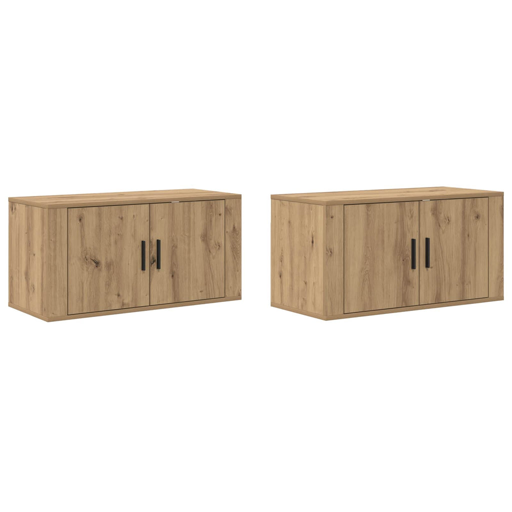 Set Mobile TV da Parete 2 pcs Rovere artigianale