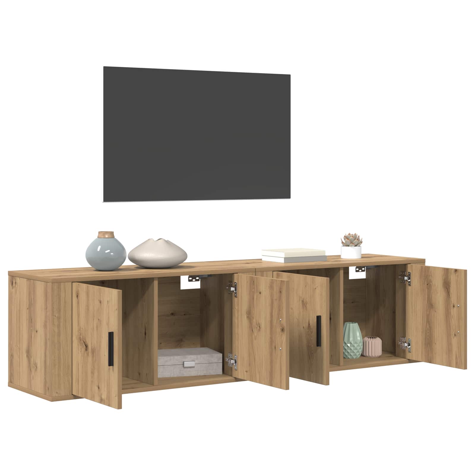 Set Mobile TV da Parete 2 pcs Rovere artigianale
