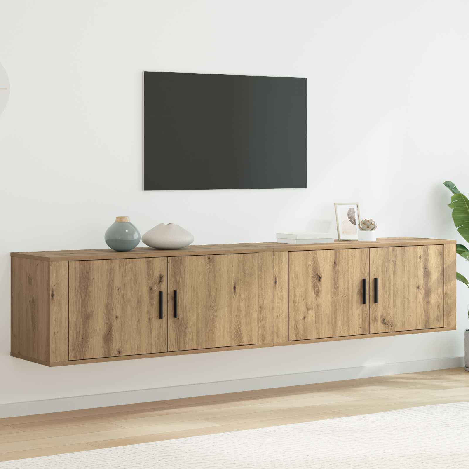 Set Mobile TV da Parete 2 pcs Rovere artigianale