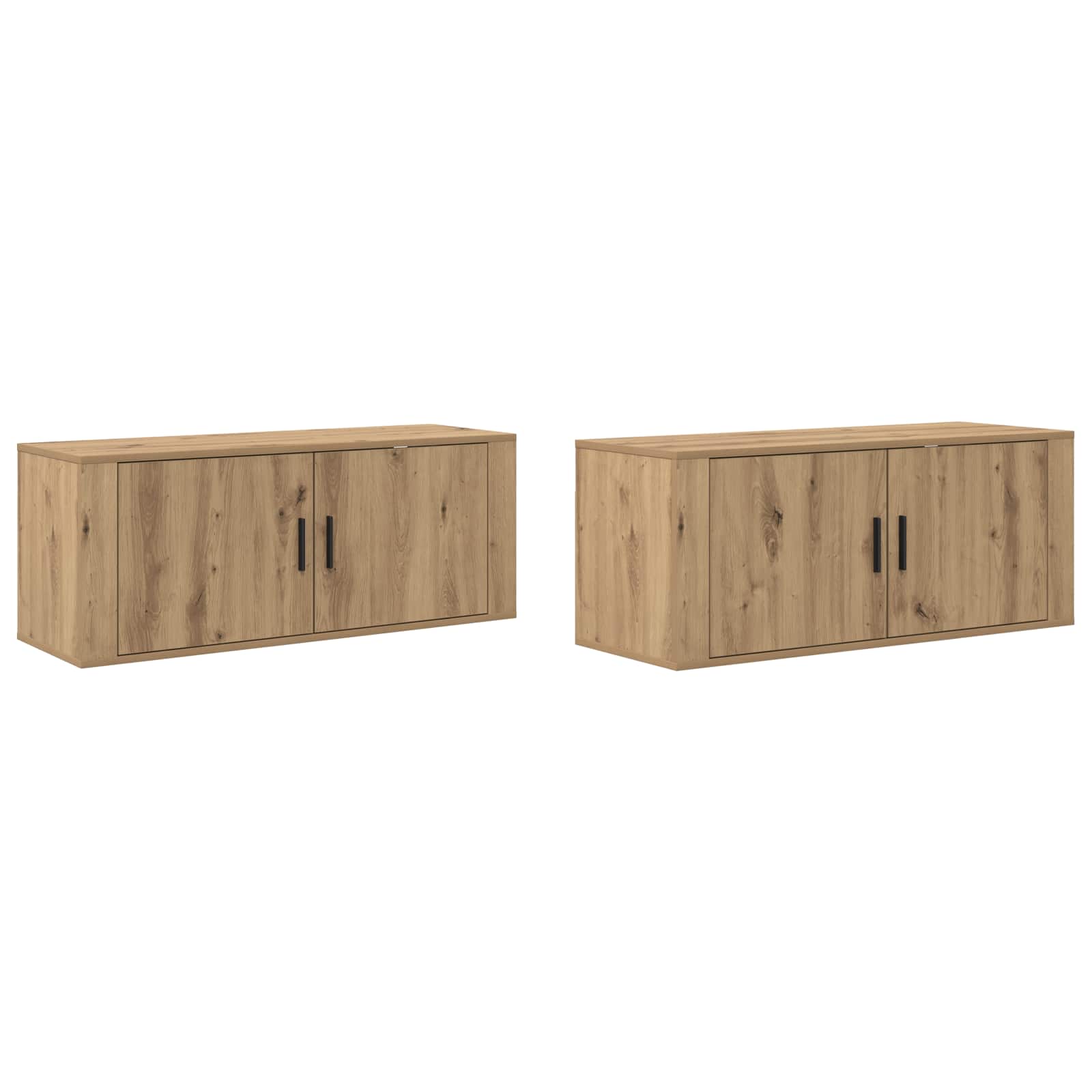 Set Mobile TV da Parete 2 pcs Rovere artigianale