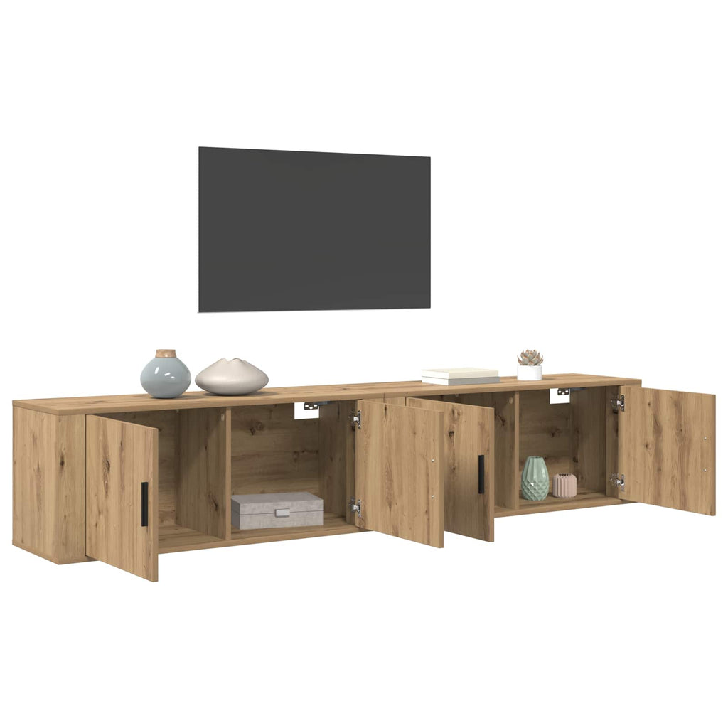 Set Mobile TV da Parete 2 pcs Rovere artigianale
