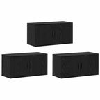 Set Mobile TV da Parete 3 pcs Rovere Nero 80 x 34,5 x 40 cm