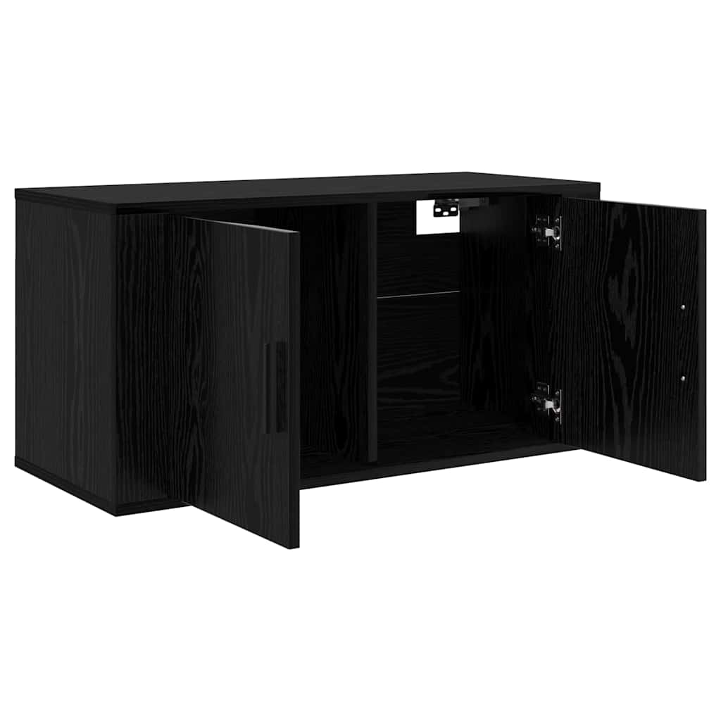 Set Mobile TV da Parete 3 pcs Rovere Nero 80 x 34,5 x 40 cm
