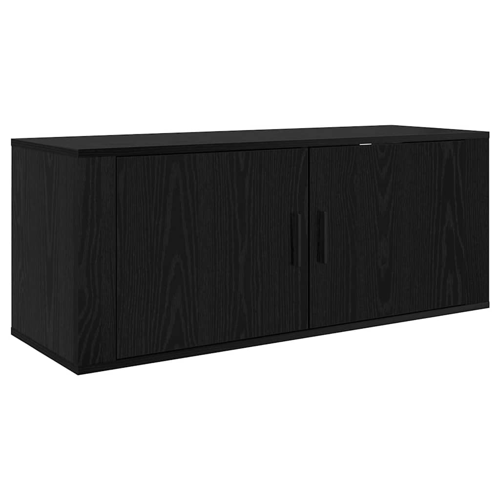 Set Mobile TV da Parete 3 pcs Rovere Nero 100 x 34,5 x 40 cm