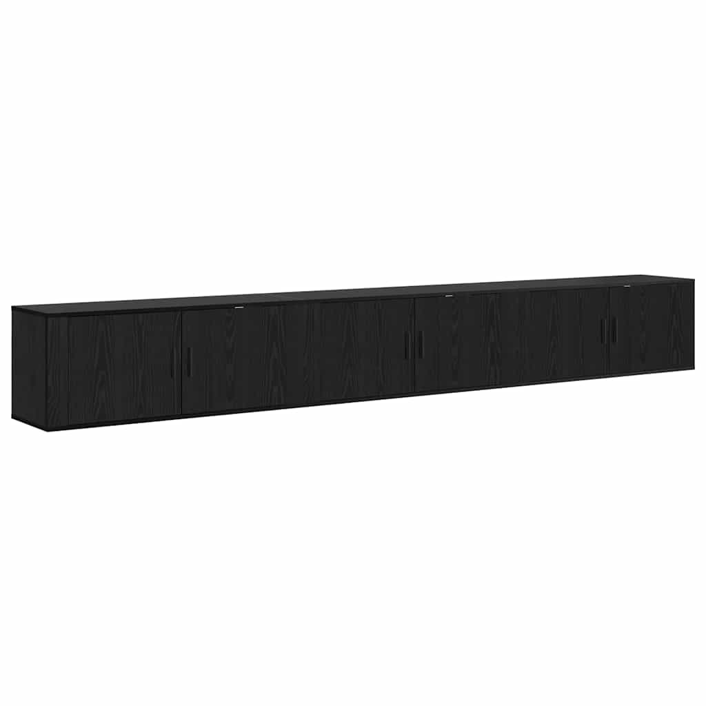 Set Mobile TV da Parete 3 pcs Rovere Nero 100 x 34,5 x 40 cm
