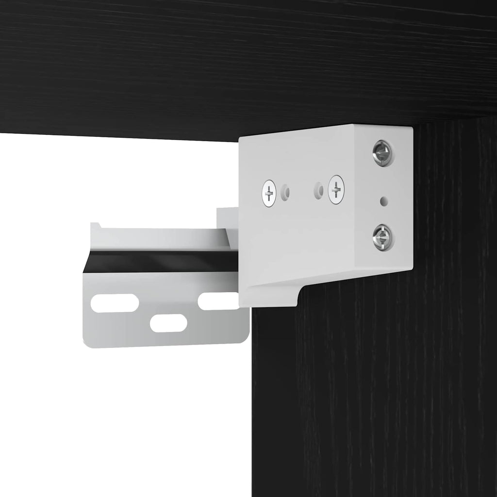 Set Mobile TV da Parete 2 pcs Rovere Nero 80 x 34,5 x 40 cm