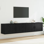 Set Mobile TV da Parete 2 pcs Rovere Nero 100 x 34,5 x 40 cm