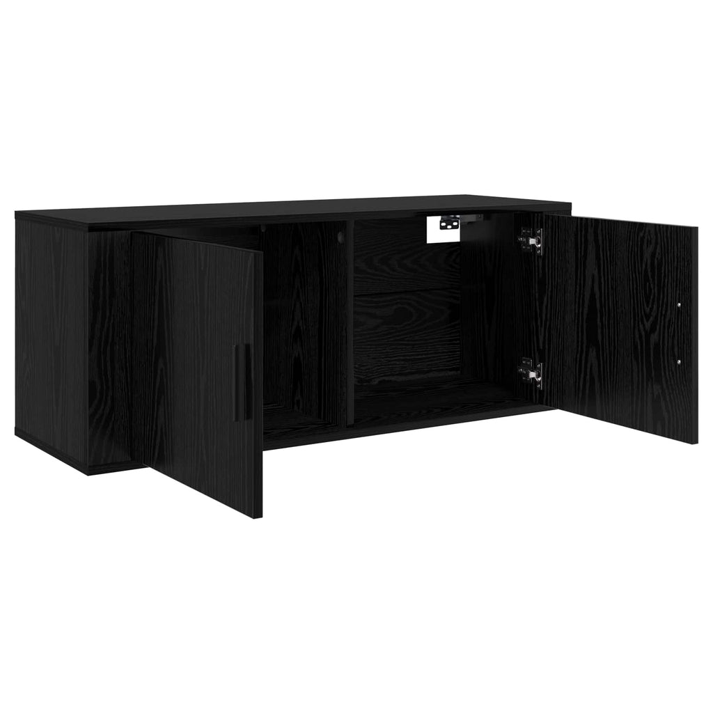 Set Mobile TV da Parete 2 pcs Rovere Nero 100 x 34,5 x 40 cm