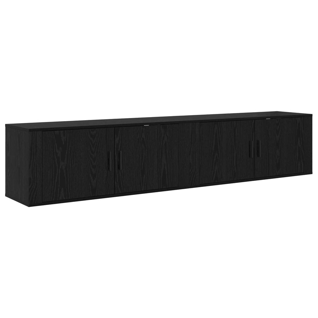 Set Mobile TV da Parete 2 pcs Rovere Nero 100 x 34,5 x 40 cm
