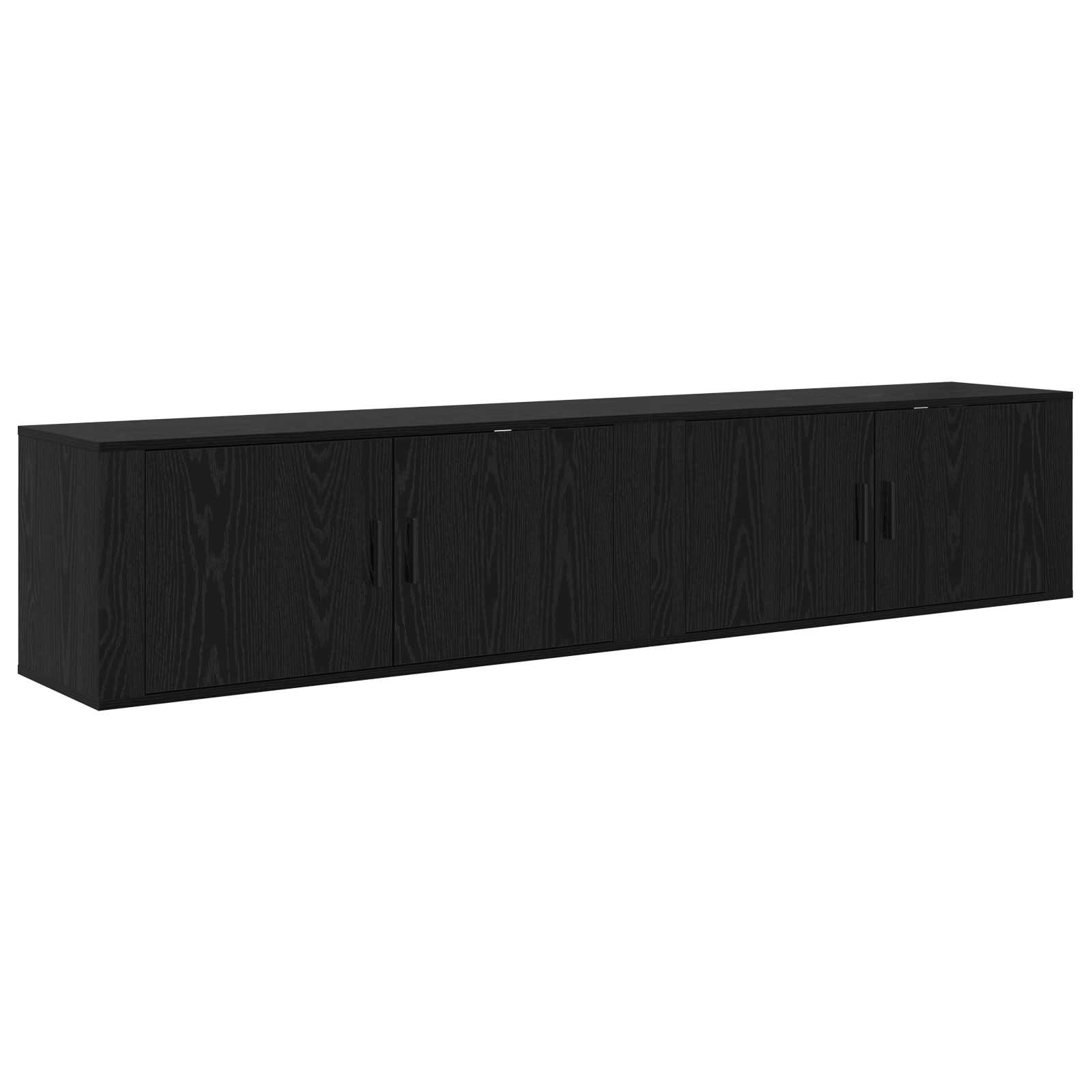 Set Mobile TV da Parete 2 pcs Rovere Nero 100 x 34,5 x 40 cm
