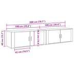 Set Mobile TV da Parete 2 pcs Rovere Nero 100 x 34,5 x 40 cm