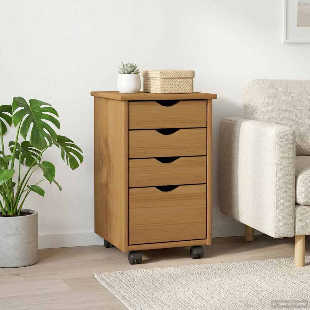 Mobile con Ruote MOSS Marrone Miele 34 x 39 x 56 cm