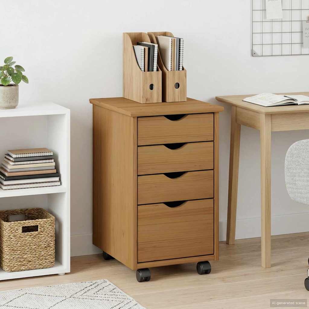 Mobile con Ruote MOSS Marrone Miele 34 x 39 x 56 cm