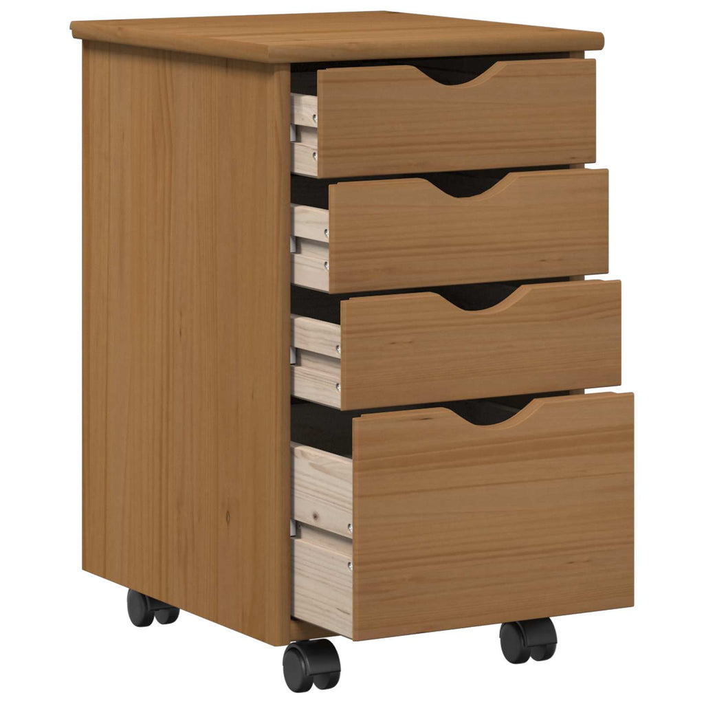 Mobile con Ruote MOSS Marrone Miele 34 x 39 x 56 cm