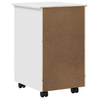 Mobile con Ruote Bianco 34 x 39 x 56 cm Legno di pino massiccio