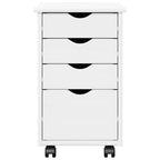 Mobile con Ruote Bianco 34 x 39 x 56 cm Legno di pino massiccio