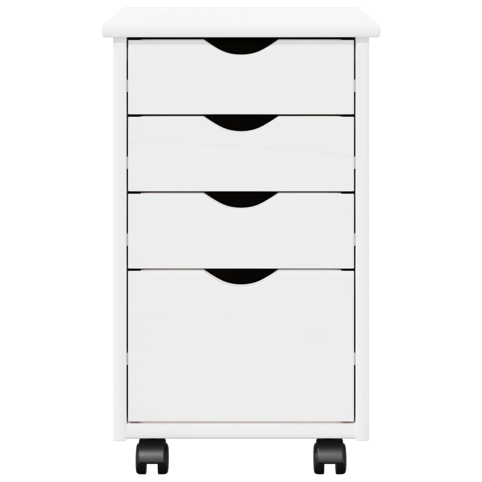 Mobile con Ruote Bianco 34 x 39 x 56 cm Legno di pino massiccio
