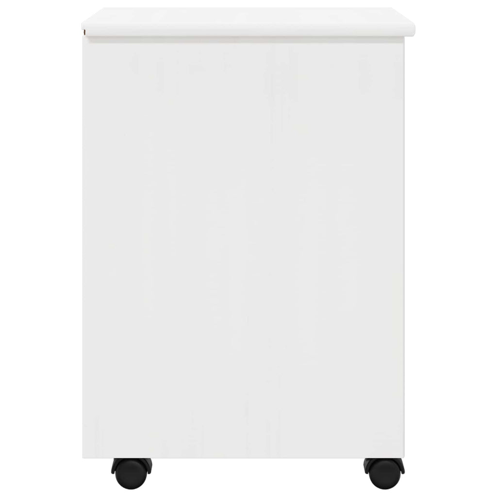 Mobile con Ruote Bianco 34 x 39 x 56 cm Legno di pino massiccio
