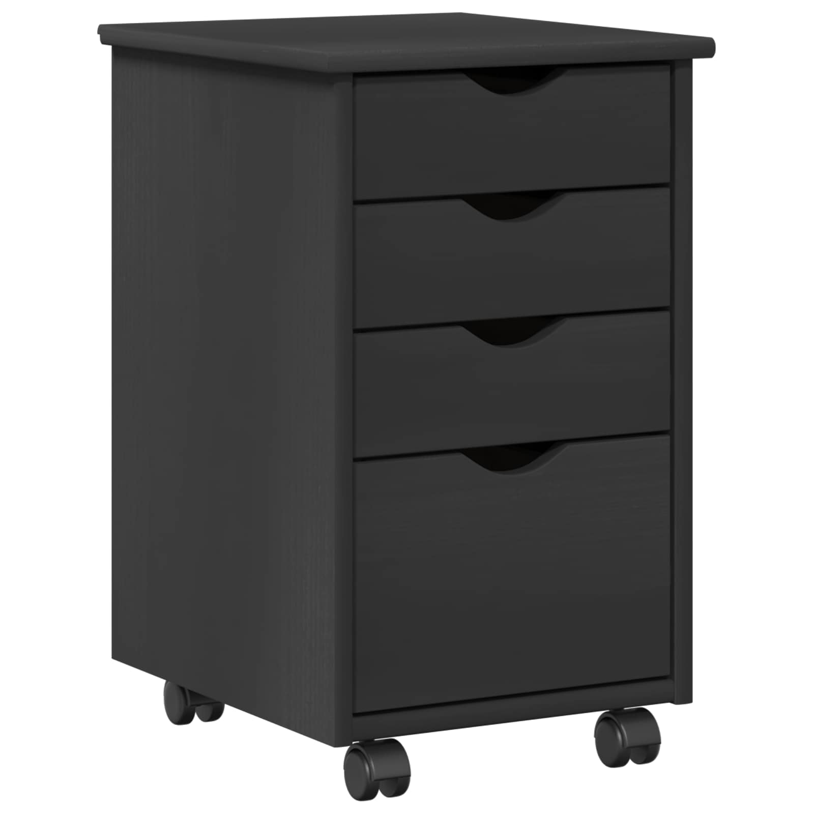 Mobile con Ruote Grigio 34 x 39 x 56 cm Legno di pino massiccio